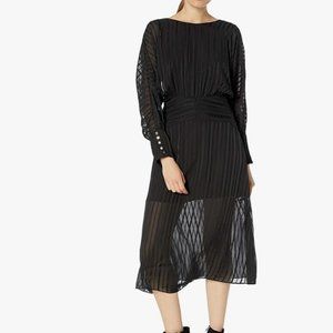 Elliatt Black Long Sleeve Empire Midi Dress